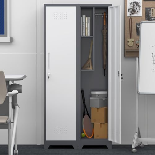 GREATMEET Broom Storage Cabinet, Slim Metal Utility Cabinet - Image 2