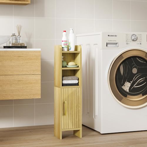 Small Bathroom Storage Corner Floor Cabinet Narrow Toilet - Image 6
