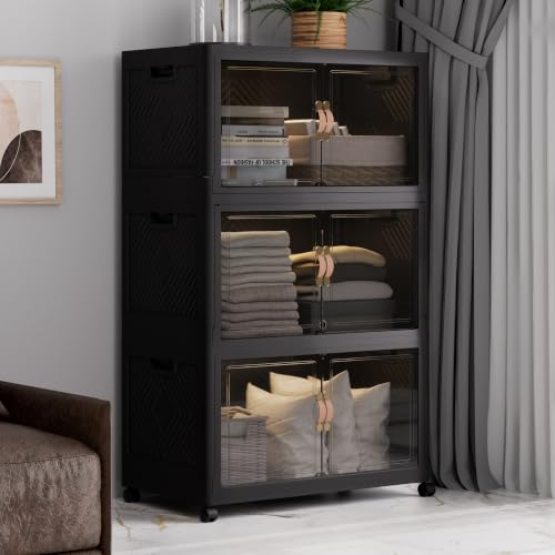 SAILUN 336QT Stackable Storage Bins with Lid, Storage Cabinet 3 - Image 2
