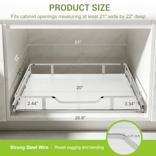 Pull Out Cabinet Organizer 20" W X 21" D, Chrome - Image 4