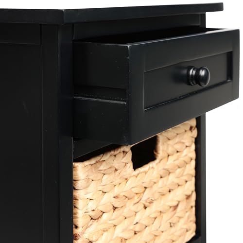 happimess Malibu 26" Acacia Wood Storage Nightstand with Drawer - Image 5
