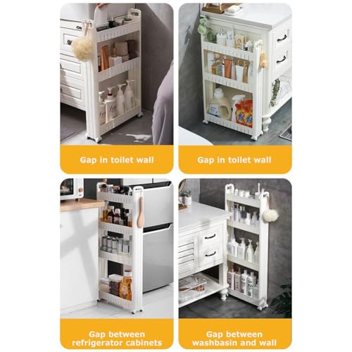 3.54 Slim Storage Cart Durable Bathroom Organizer Slide Out - Image 5