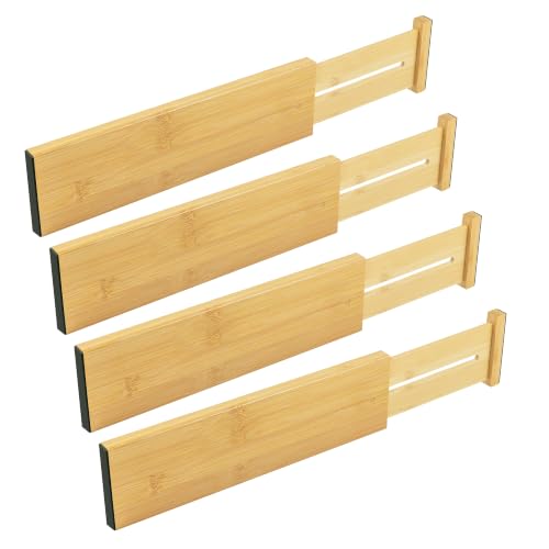Utoplike Bamboo Dresser Drawer Dividers, Expandable Organizer - Image 2