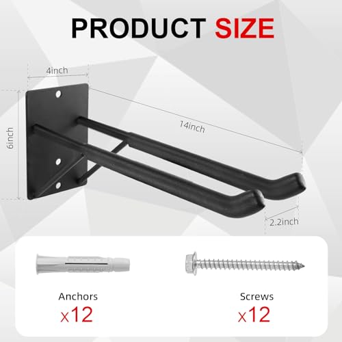 14" Large Heavy Duty Garage Hooks, Steel Garage Stor | All Products - Image 7