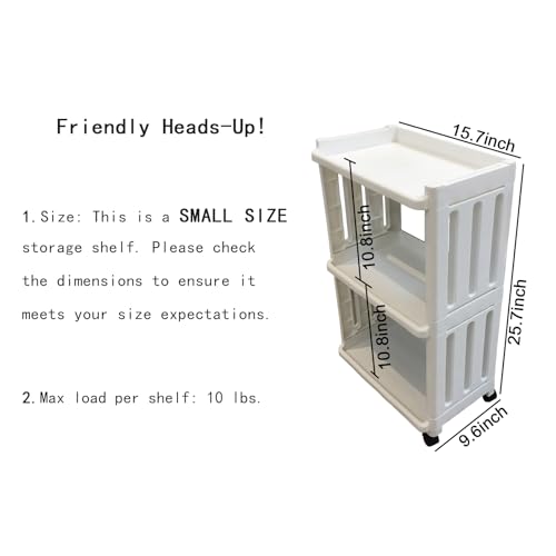 Rolling Storage Utility Cart Slim Organizer Shelf with Wheels 3 - Image 5