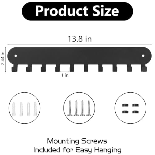 2 Pack Key Holder for Wall, Key Hooks with 10 Hooks, Black - Image 4