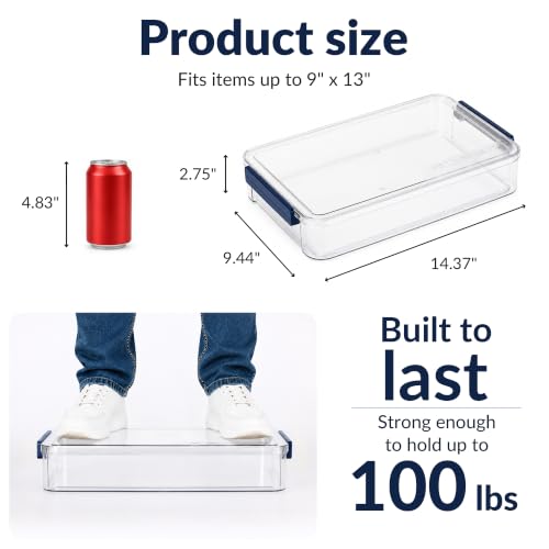 CATOOMUU 2-Pack 9x13 Clear Plastic Project Case Stackable - Image 3