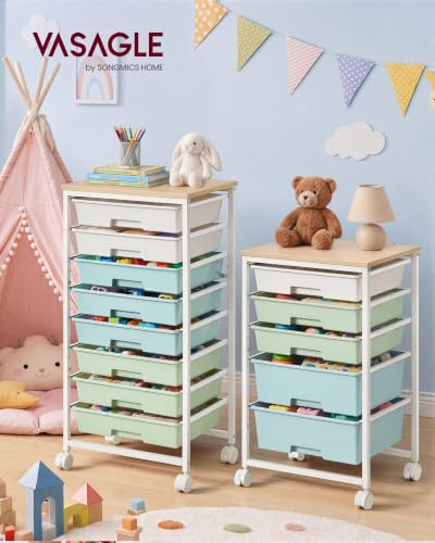 VASAGLE Rolling Cart with Drawers, Craft Organizers and Storage - Image 3