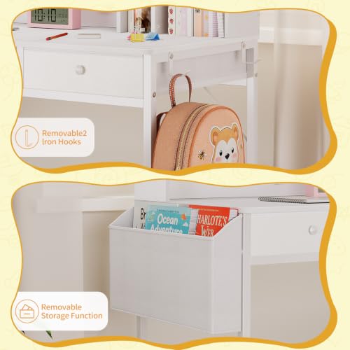 Kids Desk and Chair Set, 6-12, Study Desk with Hutch and Storage - Image 7