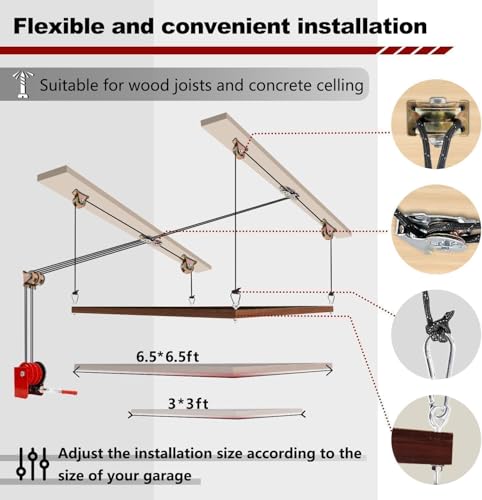 Heavy-duty Overhead Garage Storage Lift Hoist for Organization - Image 5