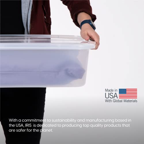 IRIS USA 50 Qt. Long Under Bed Storage Bin with Lids, Clear - Image 7