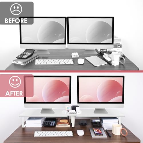 Across-Star Dual-Monitor Stand for Desk - Large Adjustable Length - Image 8