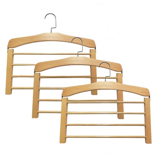 Wooden Pant Hanger Space Saving - 4 Tier Closet Storage - Image 2