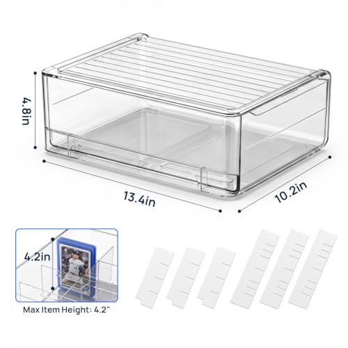 Toploader Storage Box, Clear Stackable Drawer Trading Card - Image 4