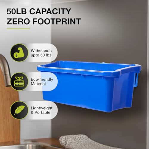 Nova Products Recycle Bin Wall Mount (2 Pack), Blue Bin Hanger - Image 4