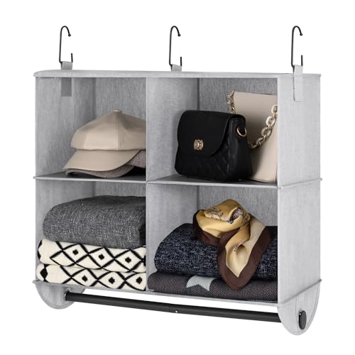 StorageWorks Hanging Closet Organizer with Rod, 4 Sections - Image 2