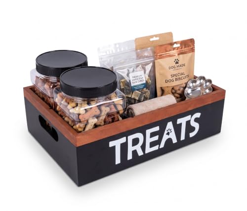Pethiy Dog Treat Organizer Box with 2 Plastic Jars & Compartments - Image 2