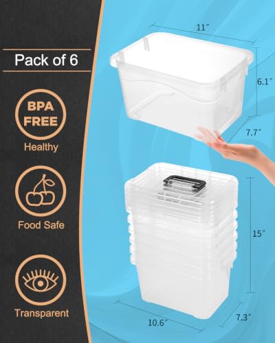 EOENVIVS Plastic Storage Bins with Lids 6 Packs, 7 Quart Storage - Image 3