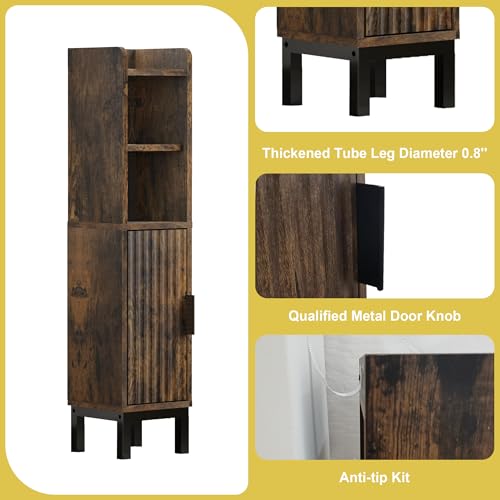 FerniTry Small Bathroom Storage Cabinet, Corner Floor - Image 5