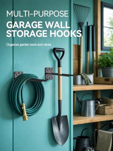HJW 4 Pack Metal Wall Mount Garage Double Storage Hooks - Image 7