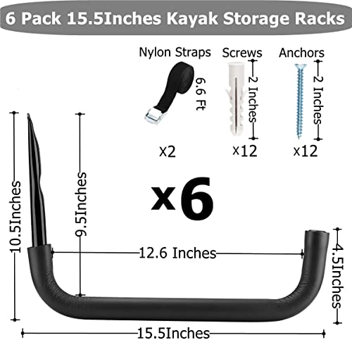 Kayak Storage Racks, Heavy Duty Garage Storage SUP Hooks - Image 3