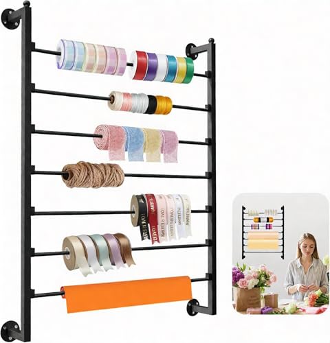 7 Tier Ribbon Storage Organizer, Wall Mounted Ribbon Organizer - Image 2