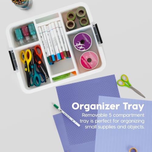 IRIS USA 18 Quart Craft Storage Organizer with Removable Tray - Image 5