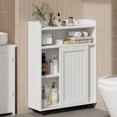 Slim Bathroom Storage Cabinet, Slim Floor Cabinet - Image 3