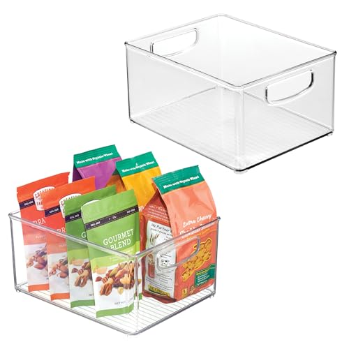 iDesign Stackable Clear Plastic Bin with Handles, 2-Pack - Image 2