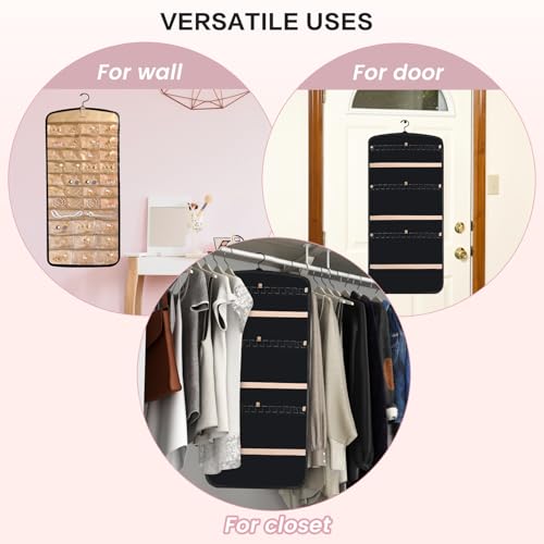 Hanging Jewelry Organizer Doubled-sided with Pockets & - Image 8