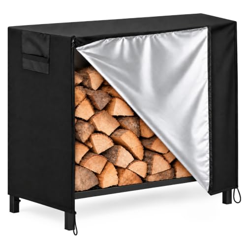 4Ft Firewood Rack Cover,Heavy Duty Waterproof 600D Oxford - Image 2