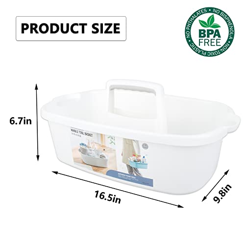 Large Cleaning Supplies Caddy Portable Shower Caddy Basket White - Image 6