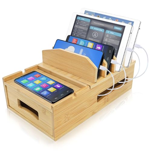 ZOOFOX Bamboo Charging Station for Multiple Devices, Desk Docking - Image 2