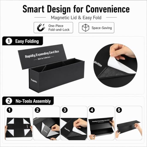 5 Pack Trading Card Storage Box with Magnetic Flip-Top Lid - Image 5