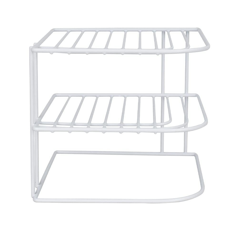 Home Basics 3-Tier Kitchen Corner Counter Shelf and Cabinet - Image 1