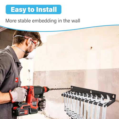 Wall Mount Wrench Organizer，Hanging Holder Fit 12 Wrenches - Image 6