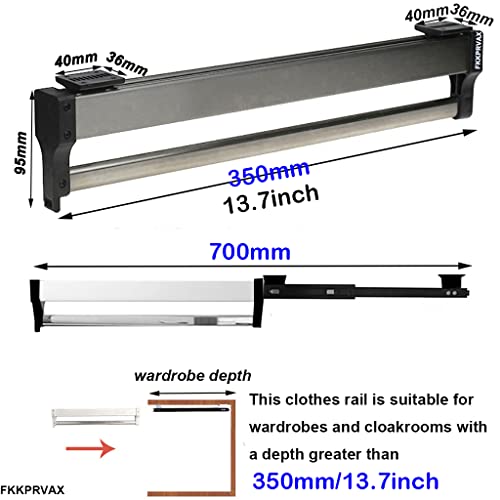 Closet Clothes Hanger Rail,Pull-Out Closet Rod 30-60cm - Image 4