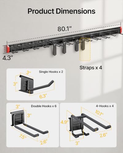 monTEK 80" Garage Tool Organizer Wall Mount, 800 LBS Heavy - Image 4