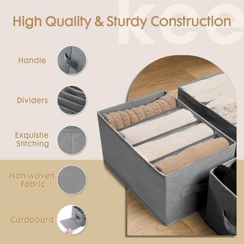 Criusia 6 Pack Large Clothes Organizer, Wardrobe Closet Organizer - Image 5