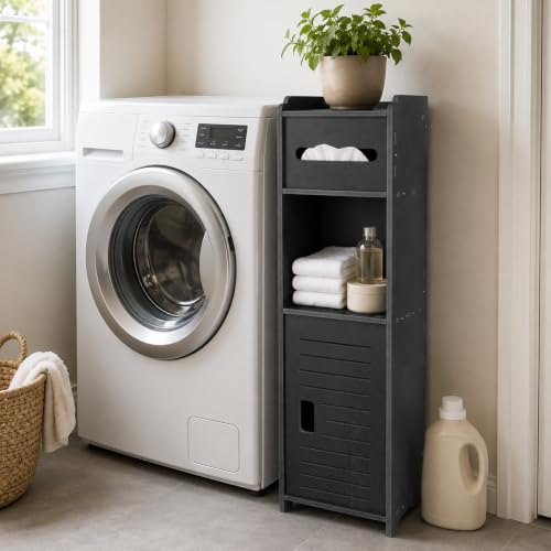 Toilet Paper Holder Stand, Slim Bathroom Storage Cabinet - Image 8