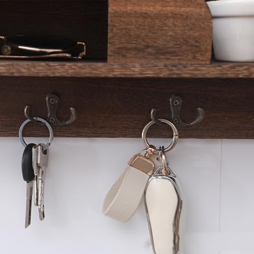 Key Holder Wall Mount, Wooden Organizer Wall Mount with 4 - Image 7