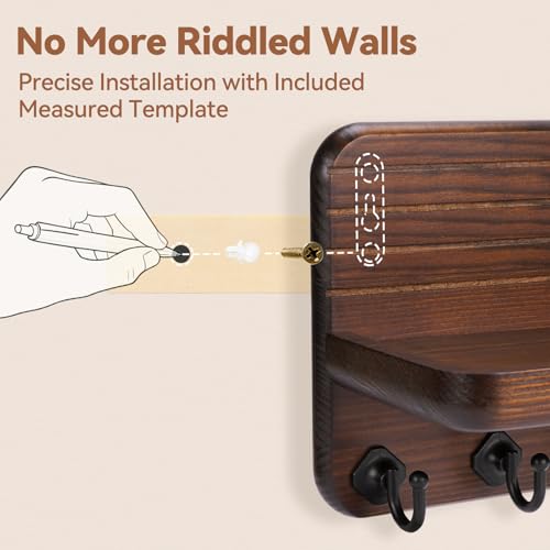 Key Holder for Wall, Mail Organizer Wall Mount with 6 - Image 5