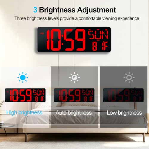 WiFi Sync 17.2" Large Digital Wall Clock, APP & Remote Control - Image 5