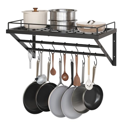 YATINEY Wall Mounted Pot Rack, 23.8 Inch Pot and Pan | All Products - Image 2