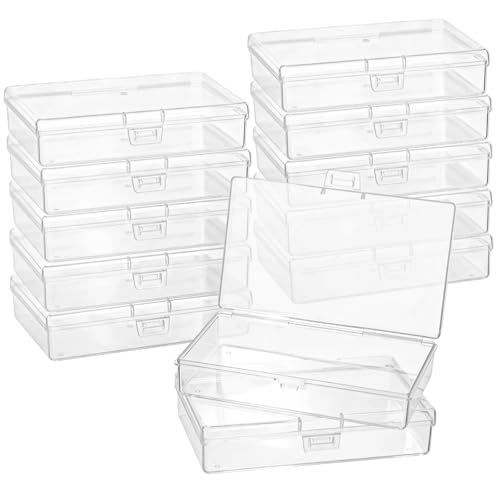 12 Pcs Plastic Storage Boxes, Small Clear Bead Storage Containers - Image 3