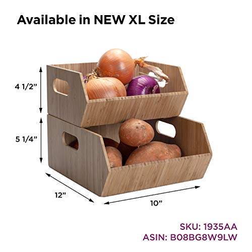MobileVision Bamboo Storage Bins for Pantry & Kitchen Cabinet - Image 6