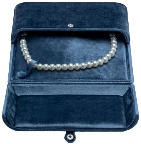 Large Velvet Pearl Necklace Gift Box Jewelry Storage Case - Image 3