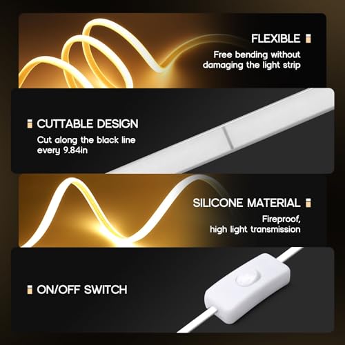 LED Neon Lights Daylight White 6000K,16.4ft 110-120V LED Strip - Image 7