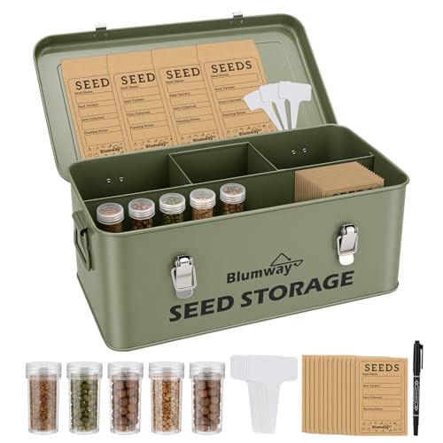 Seed Storage Organizer, Metal Seed Saving Box with Lid - Image 2
