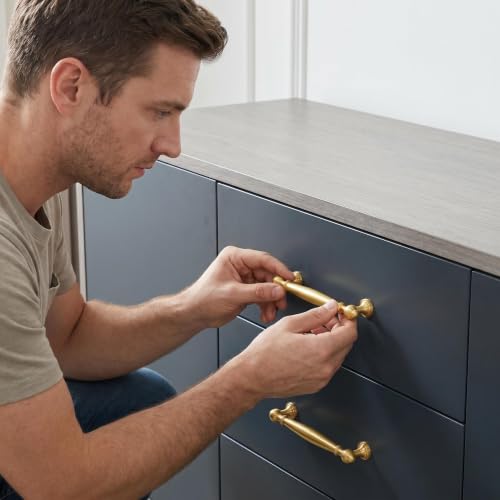 RZDEAL 4-Pack Solid Brass Cabinet Pulls, 3 Inch Inch Hole Center - Image 3